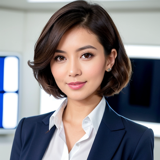 Stable Diffusionで生成した女性ニュースキャスター風ポートレート